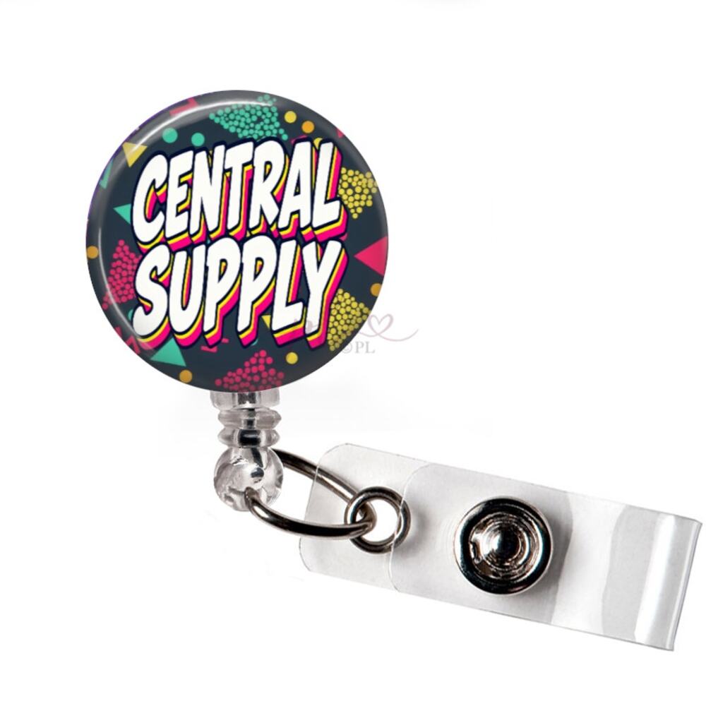 Central Supply Badge Reel Hospital Supply Technician Healthcare ID Holder Gift